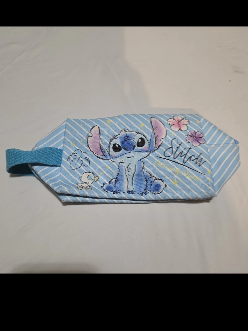 Disney lilo stitch 10x4 inch blue cosmetic bag #07
